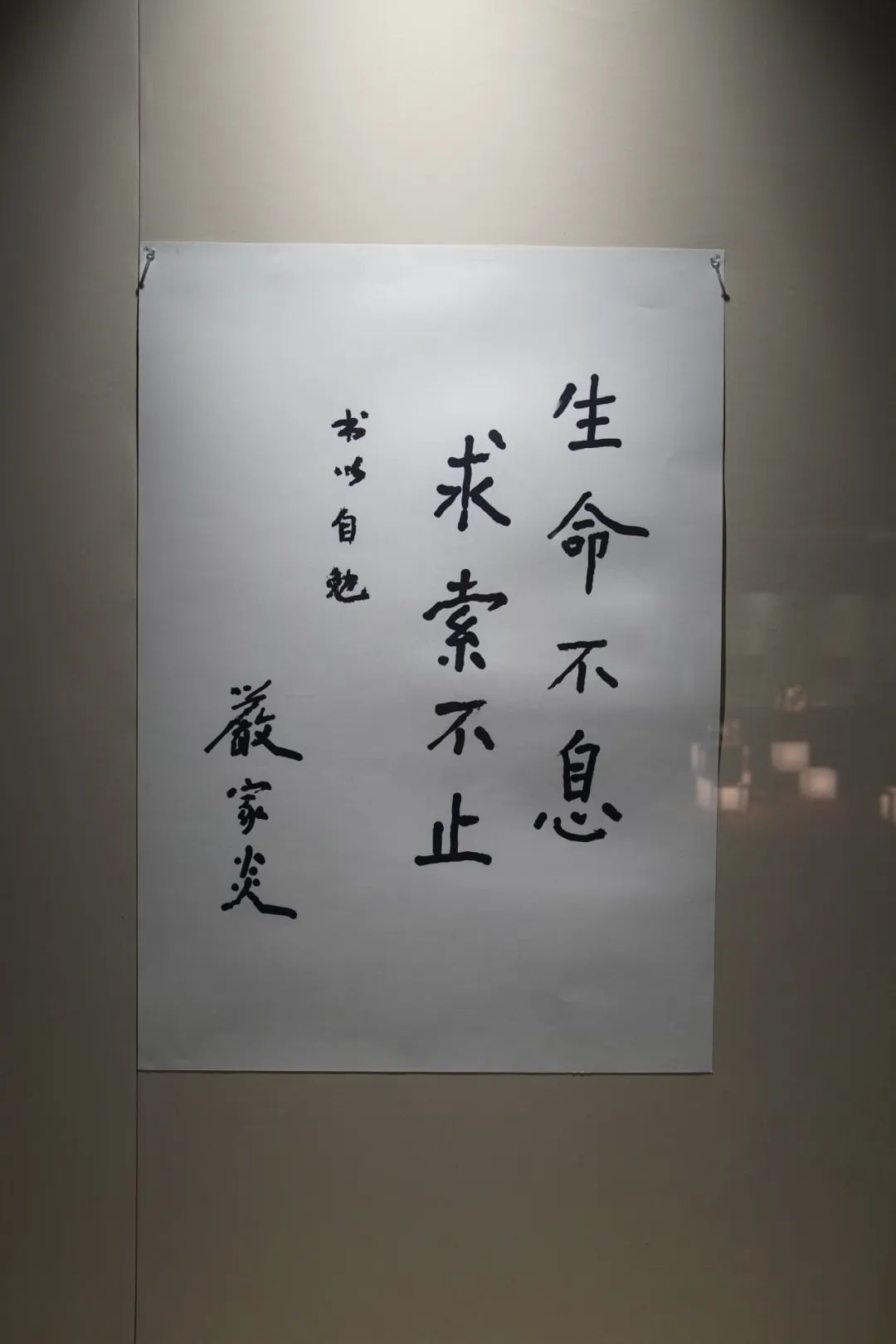 嚴(yán)家炎手書“生命不息 求索不止”