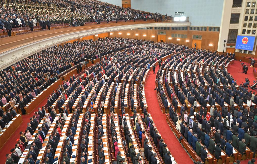 3月5日，第十四屆全國人民代表大會第二次會議在北京人民大會堂開幕。新華社記者 才揚 攝