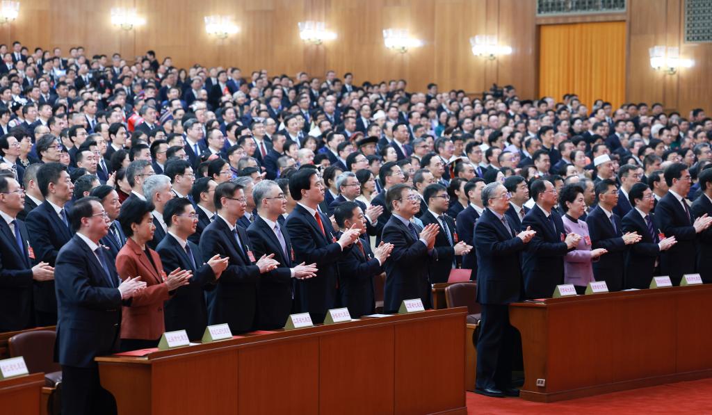 3月11日，第十四屆全國人民代表大會第二次會議在北京人民大會堂舉行閉幕會。新華社記者 王曄 攝