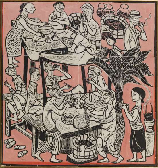 黃永玉 《臺灣食攤》 38×36cm 1948年